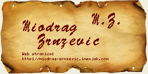 Miodrag Zrnzević vizit kartica